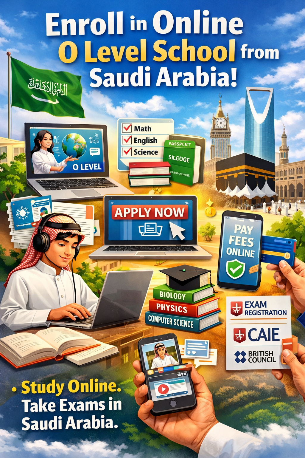 How to Enroll in Online O-Level School from Saudi Arabia